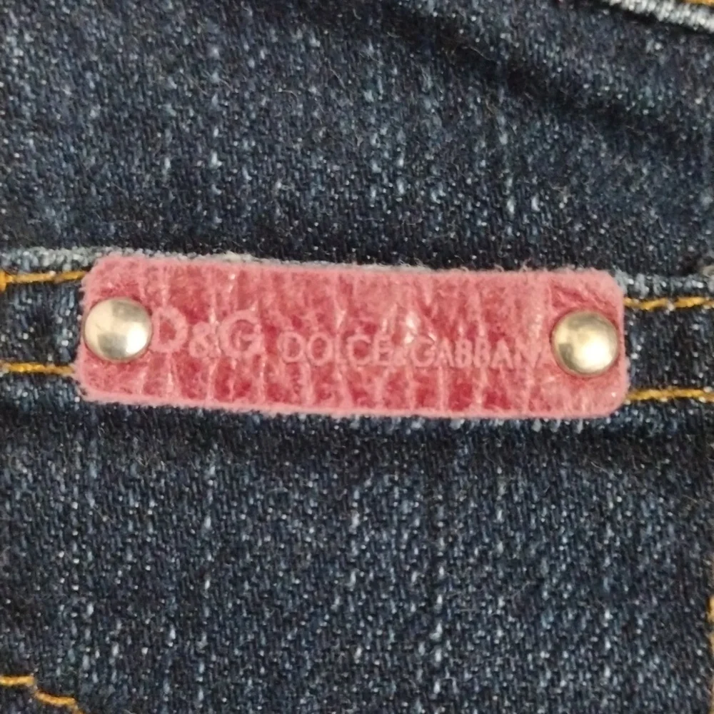 Dolce & Gabbana D&G Dark Wash Distressed Denim Mini Skirt Small Designer Trendy